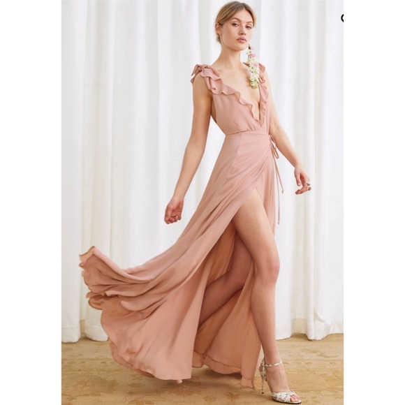 Reformation Peppermint Maxi‎ Dress in Blush - Picture 5 of 7